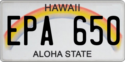 HI license plate EPA650