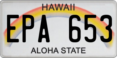 HI license plate EPA653