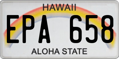 HI license plate EPA658