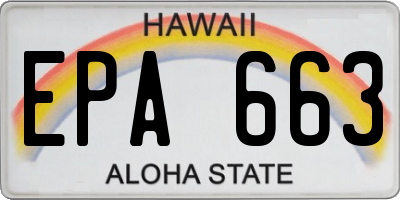 HI license plate EPA663