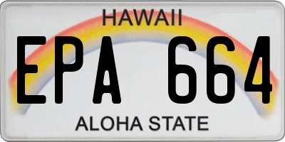 HI license plate EPA664
