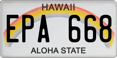 HI license plate EPA668