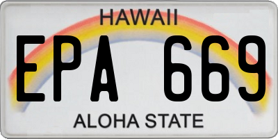 HI license plate EPA669