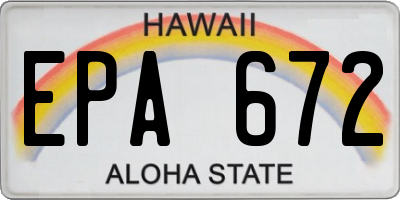 HI license plate EPA672