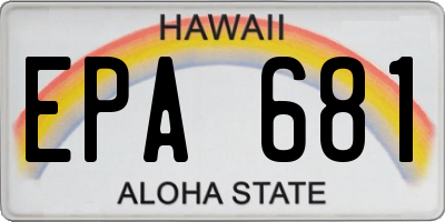 HI license plate EPA681