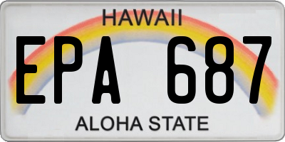 HI license plate EPA687