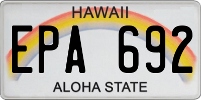 HI license plate EPA692