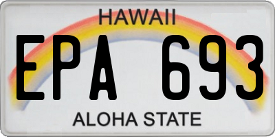 HI license plate EPA693