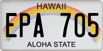 HI license plate EPA705