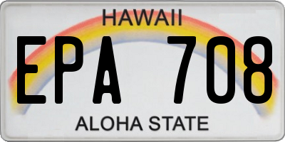 HI license plate EPA708