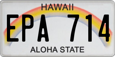HI license plate EPA714