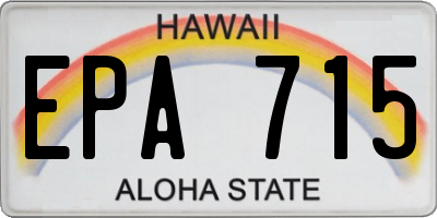 HI license plate EPA715