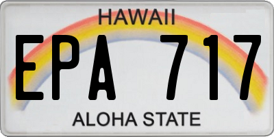 HI license plate EPA717