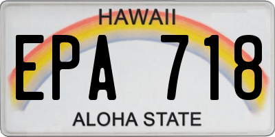 HI license plate EPA718