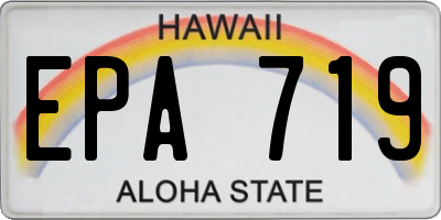 HI license plate EPA719