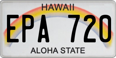 HI license plate EPA720