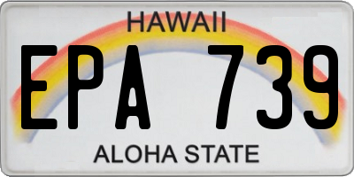 HI license plate EPA739