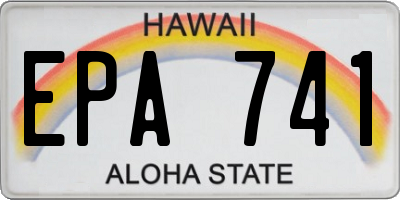 HI license plate EPA741