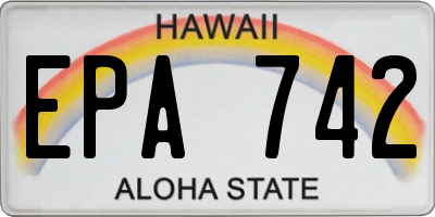 HI license plate EPA742