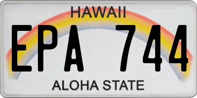 HI license plate EPA744