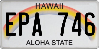 HI license plate EPA746