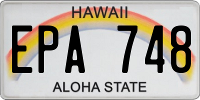HI license plate EPA748