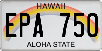 HI license plate EPA750
