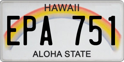 HI license plate EPA751