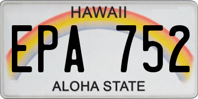 HI license plate EPA752