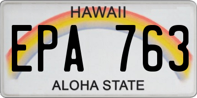 HI license plate EPA763
