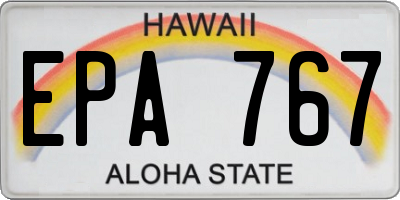 HI license plate EPA767