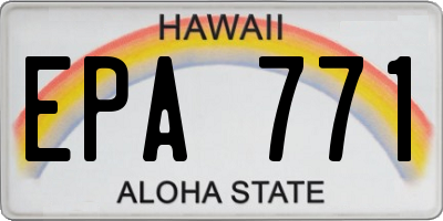 HI license plate EPA771