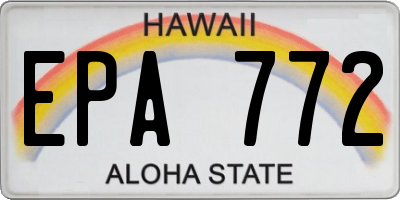 HI license plate EPA772