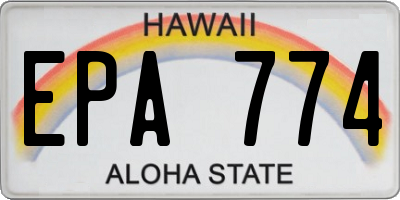 HI license plate EPA774