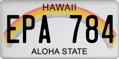 HI license plate EPA784