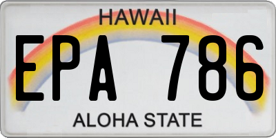 HI license plate EPA786