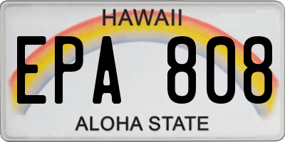 HI license plate EPA808