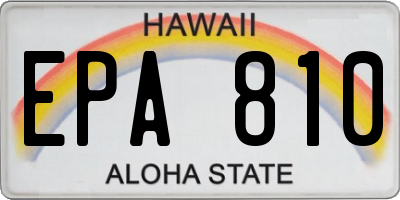 HI license plate EPA810
