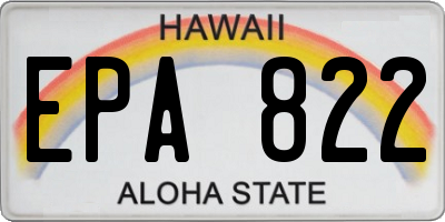 HI license plate EPA822