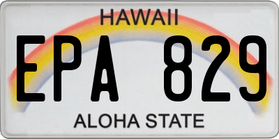HI license plate EPA829
