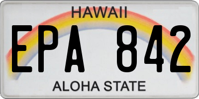 HI license plate EPA842