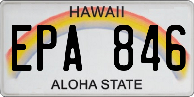 HI license plate EPA846