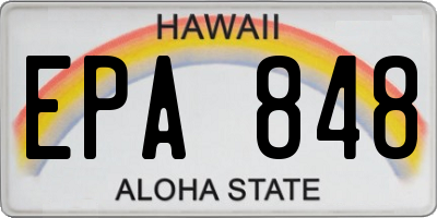 HI license plate EPA848