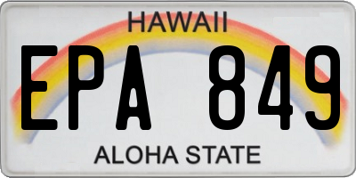 HI license plate EPA849