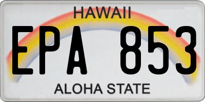 HI license plate EPA853