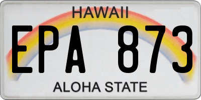 HI license plate EPA873