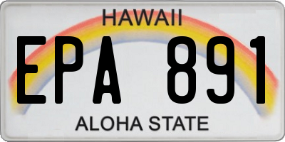 HI license plate EPA891