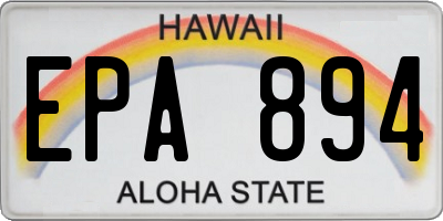 HI license plate EPA894