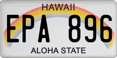 HI license plate EPA896