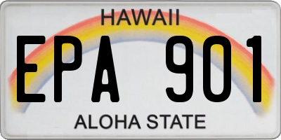 HI license plate EPA901